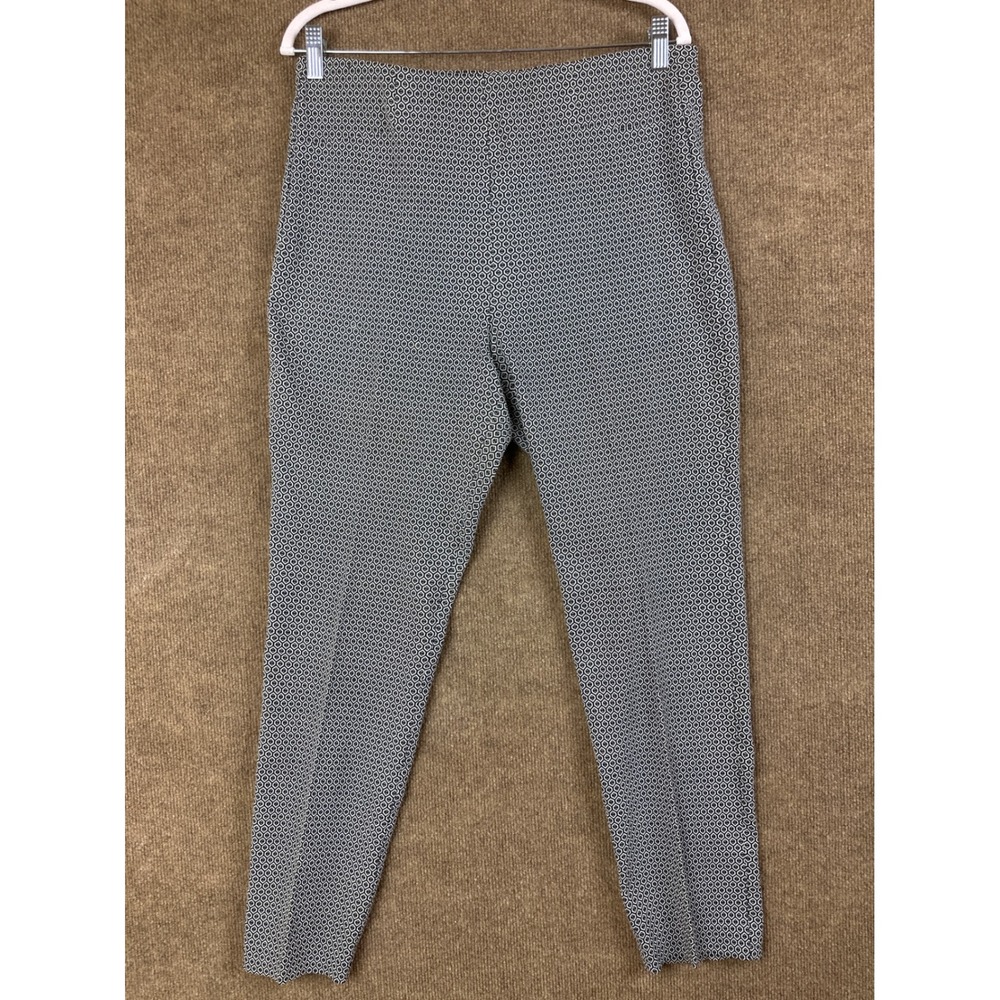 Chicos Geometric Print Pull On Ankle Pants Career Casual Everyday SZ 1